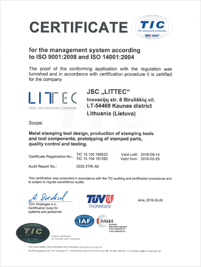 certificate iso9001 14001